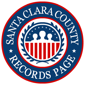 A round red, white, and blue logo with the words 'Santa Clara County Records Page' for the state of California.